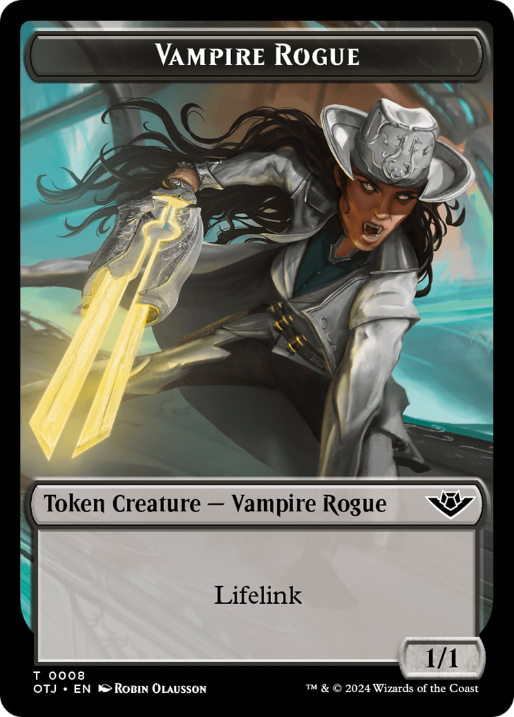 Treasure // Vampire Rogue Double-Sided Token [Outlaws of Thunder Junction Tokens] | Gaming Infinity