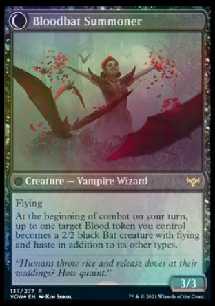 Voldaren Bloodcaster // Bloodbat Summoner [Innistrad: Crimson Vow Prerelease Promos] | Gaming Infinity