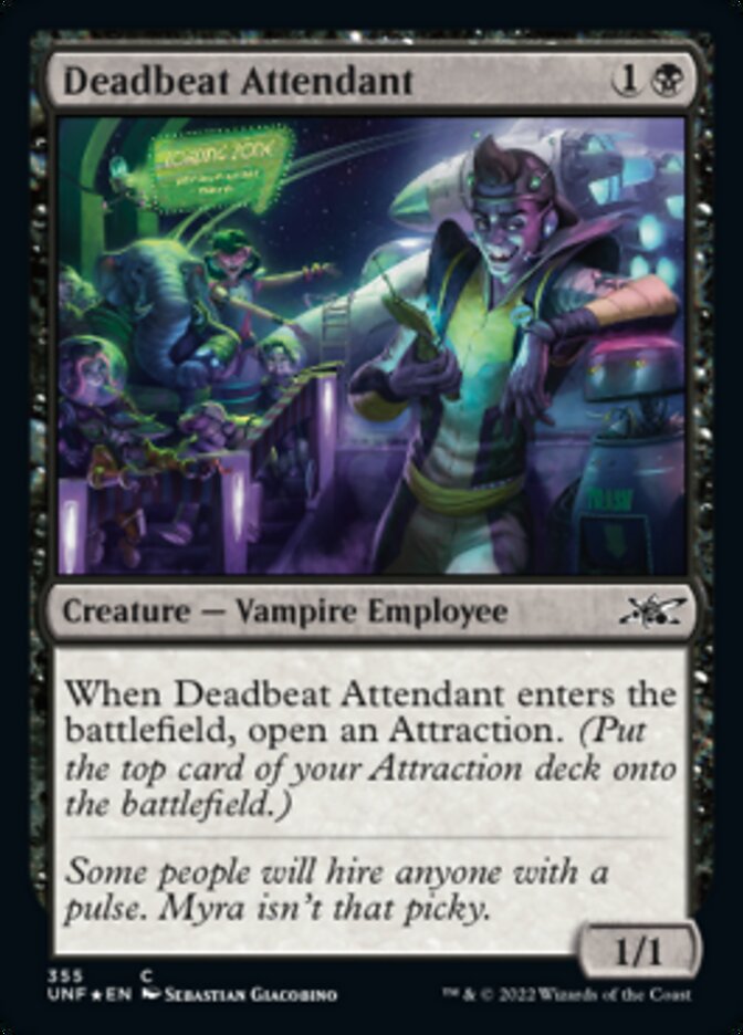 Deadbeat Attendant (Galaxy Foil) [Unfinity] | Gaming Infinity