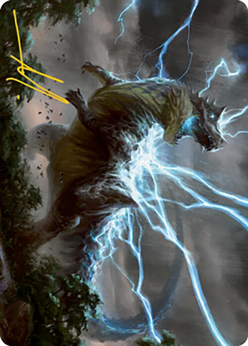 Thrasta, Tempest's Roar Art Card (41) (Gold-Stamped Signature) [Modern Horizons 2 Art Series] | Gaming Infinity