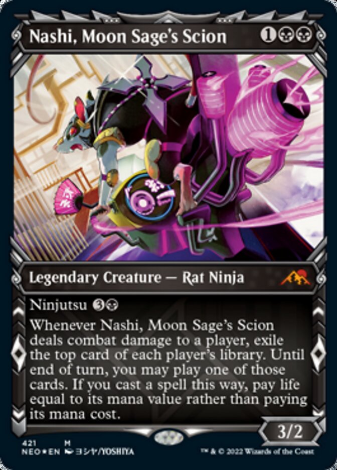 Nashi, Moon Sage's Scion (Showcase) (Foil Etched) [Kamigawa: Neon Dynasty] | Gaming Infinity