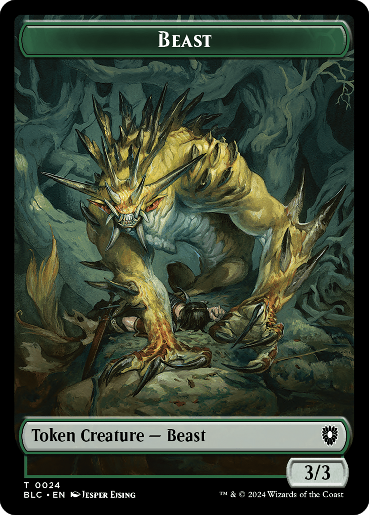 Beast (024) // Treasure Double-Sided Token [Bloomburrow Commander Tokens] | Gaming Infinity