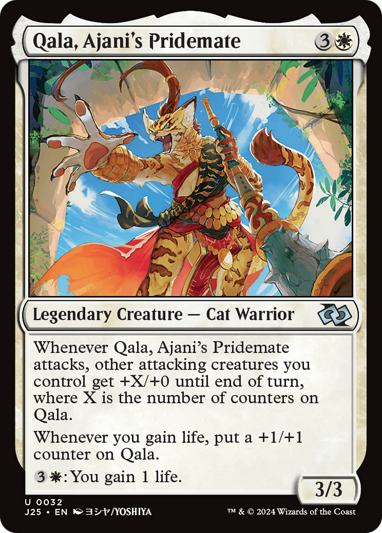 Qala, Ajani's Pridemate (Anime) [Foundations Jumpstart] | Gaming Infinity