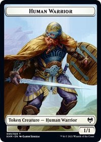 Human Warrior // Zombie Berserker Double-Sided Token [Kaldheim Tokens] | Gaming Infinity