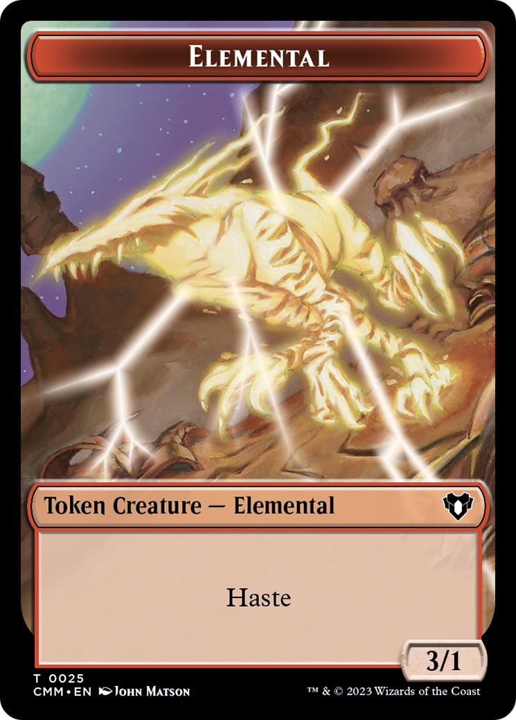 Human Soldier // Elemental (0025) Double-Sided Token [Commander Masters Tokens] | Gaming Infinity