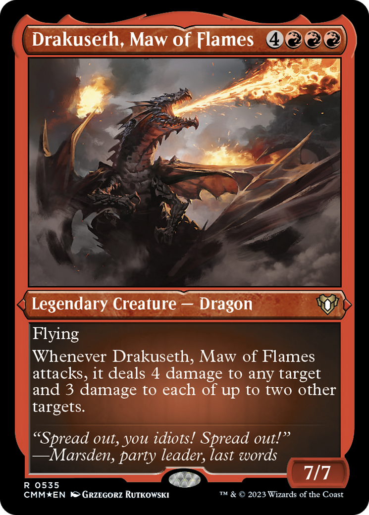 Drakuseth, Maw of Flames (Foil Etched) [Commander Masters] | Gaming Infinity