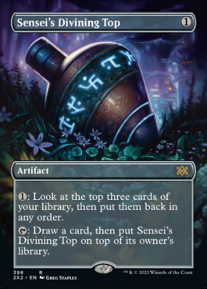 Sensei's Divining Top (Borderless Alternate Art) [Double Masters 2022] | Gaming Infinity