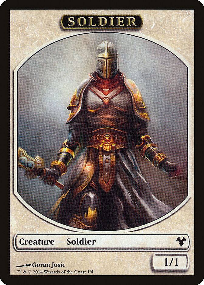 Soldier // Spirit Double-Sided Token [Modern Event Deck 2014 Tokens] | Gaming Infinity