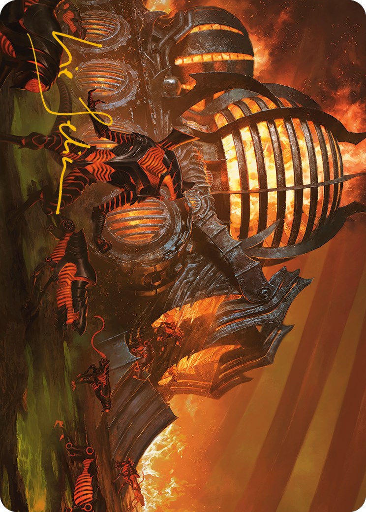 Urabrask's Forge Art Card (Gold-Stamped Signature) [Phyrexia: All Will Be One Art Series] | Gaming Infinity
