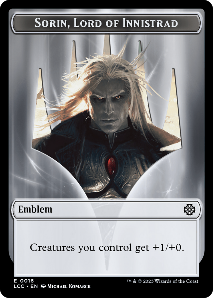 Emblem - Sorin, Lord of Innistrad // Vampire (0004) Double-Sided Token [The Lost Caverns of Ixalan Commander Tokens] | Gaming Infinity