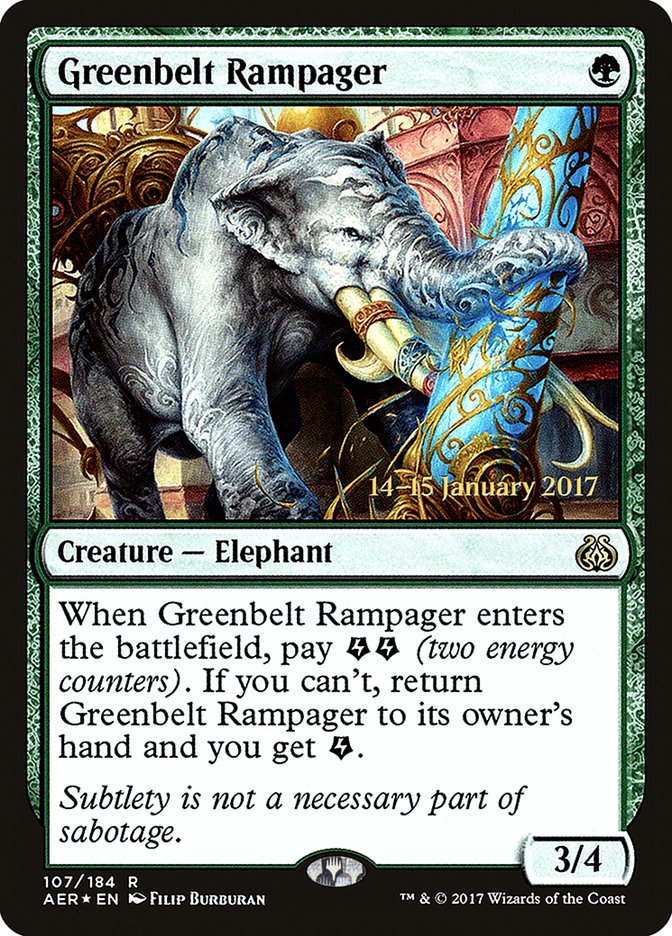 Greenbelt Rampager [Aether Revolt Prerelease Promos] | Gaming Infinity