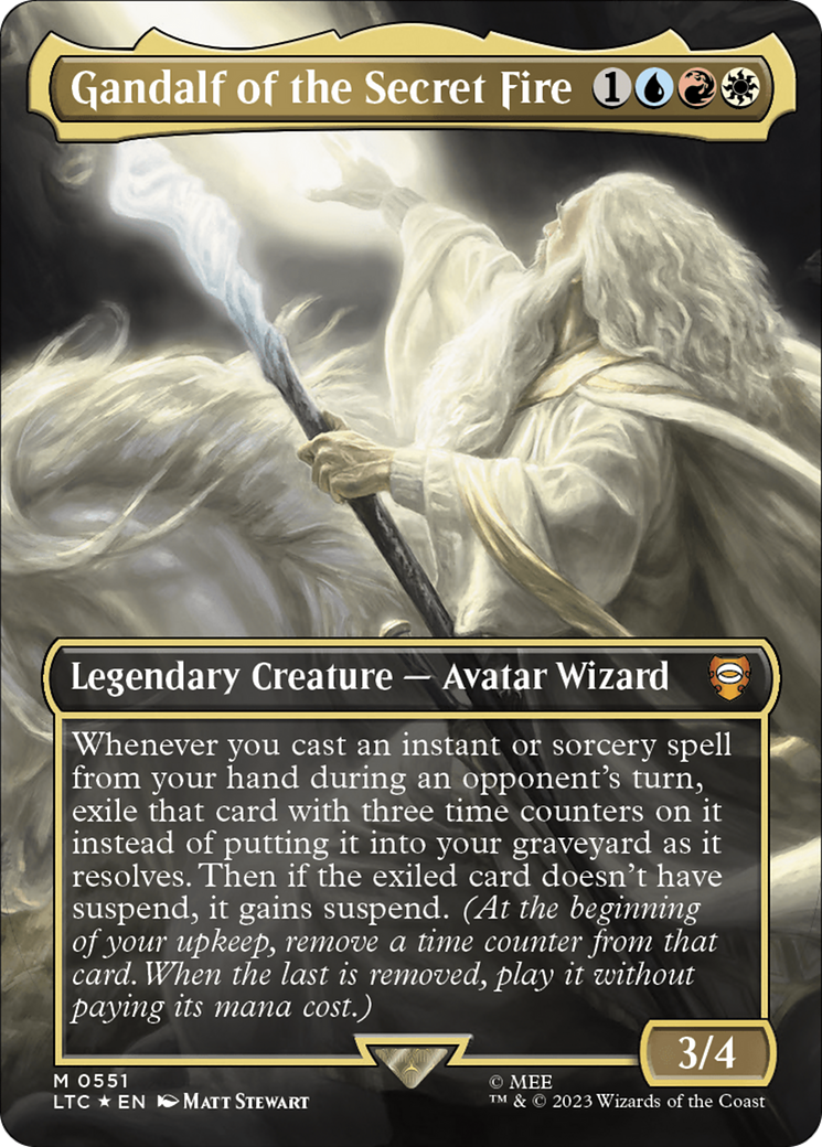 Gandalf of the Secret Fire (Borderless) (Surge Foil) [The Lord of the Rings: Tales of Middle-Earth Commander] | Gaming Infinity