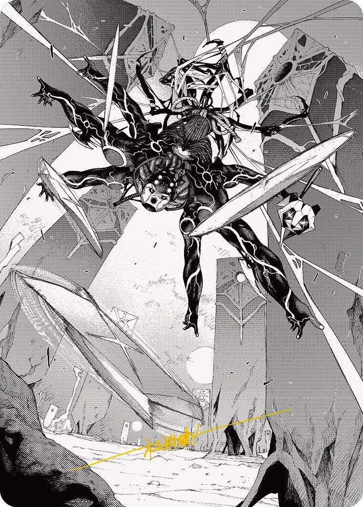 Kaito, Dancing Shadow 2 Art Card (Gold-Stamped Signature) [Phyrexia: All Will Be One Art Series] | Gaming Infinity