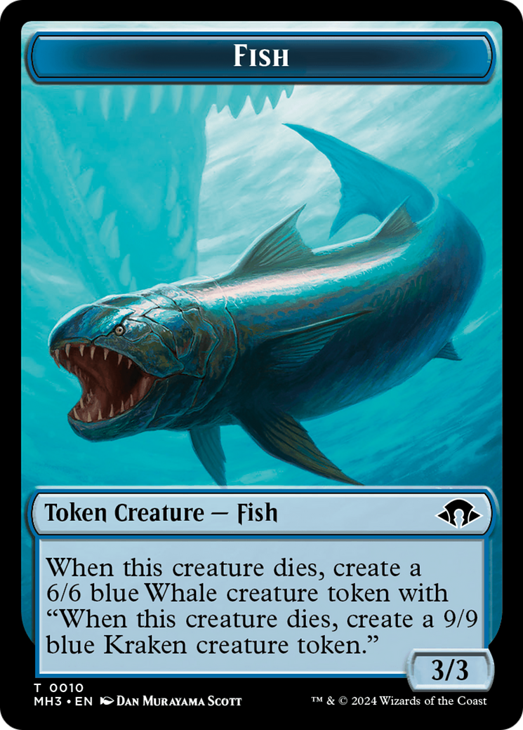 Eldrazi Spawn // Fish Double-Sided Token [Modern Horizons 3 Tokens] | Gaming Infinity