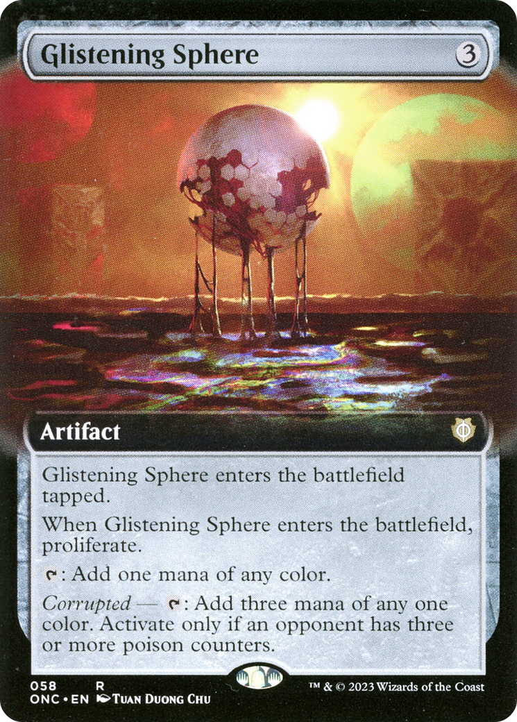 Glistening Sphere (Extended Art) [Phyrexia: All Will Be One Commander] | Gaming Infinity