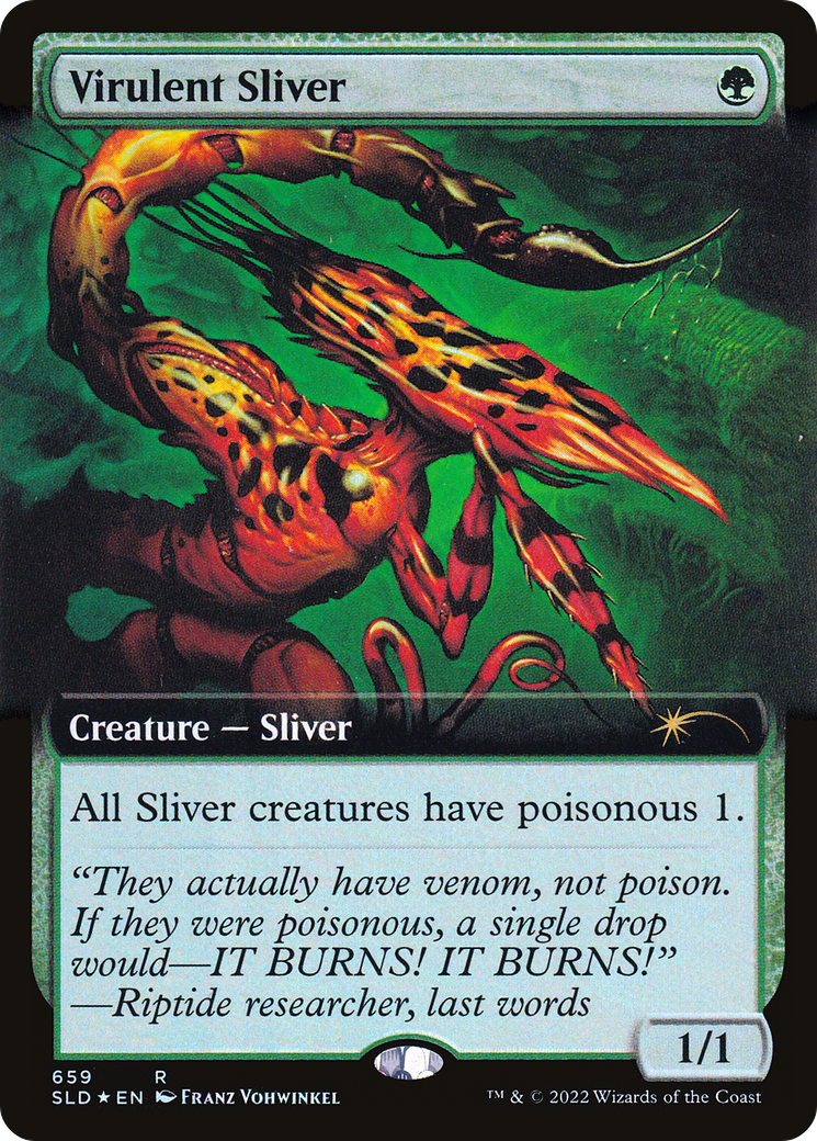 Virulent Sliver (Extended Art) (Step-and-Compleat Foil) [Secret Lair Drop Promos] | Gaming Infinity