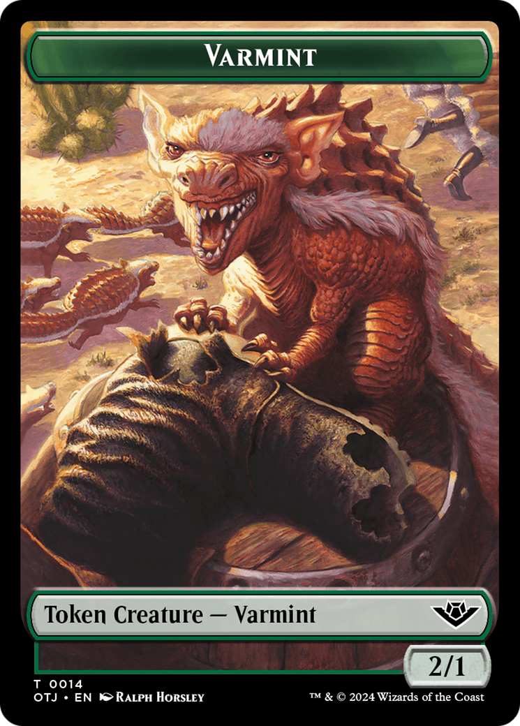 Mercenary // Varmint Double-Sided Token [Outlaws of Thunder Junction Tokens] | Gaming Infinity