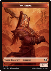 Dragon (0011) // Warrior Double-Sided Token [Tarkir: Dragonstorm Tokens] | Gaming Infinity