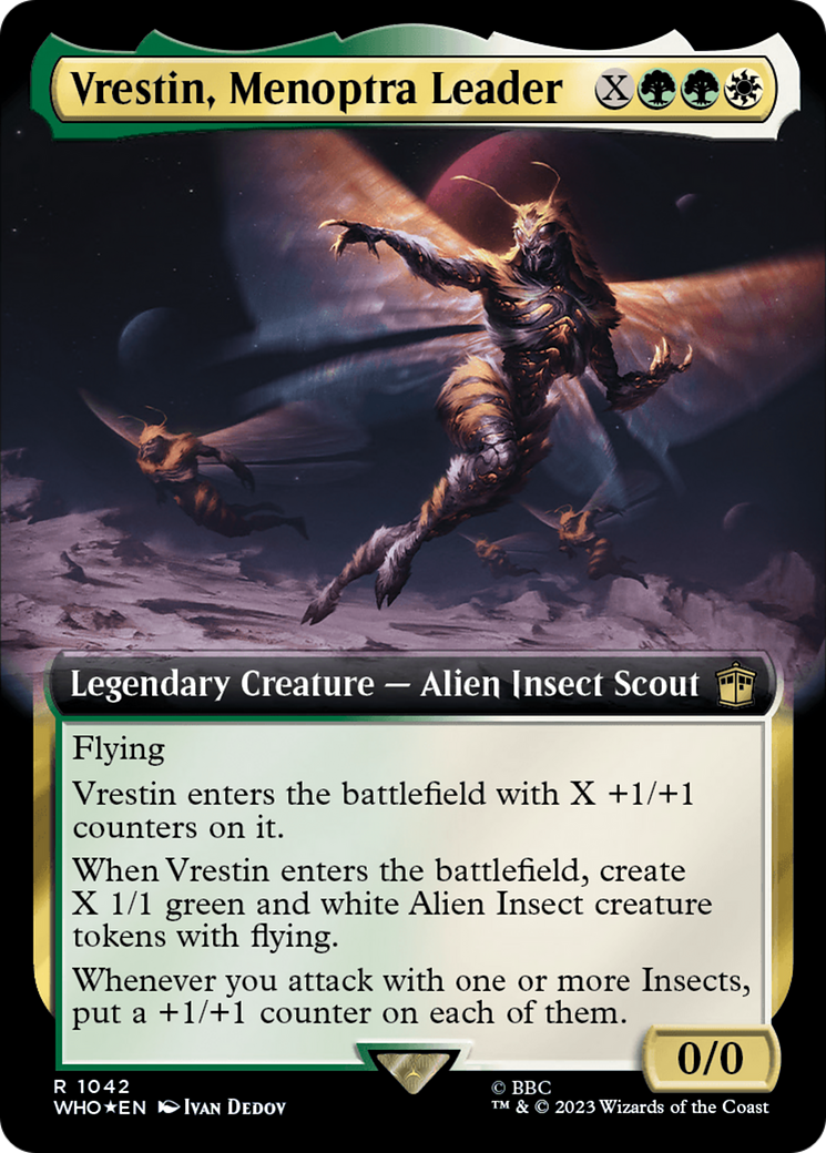 Vrestin, Menoptra Leader (Extended Art) (Surge Foil) [Doctor Who] | Gaming Infinity