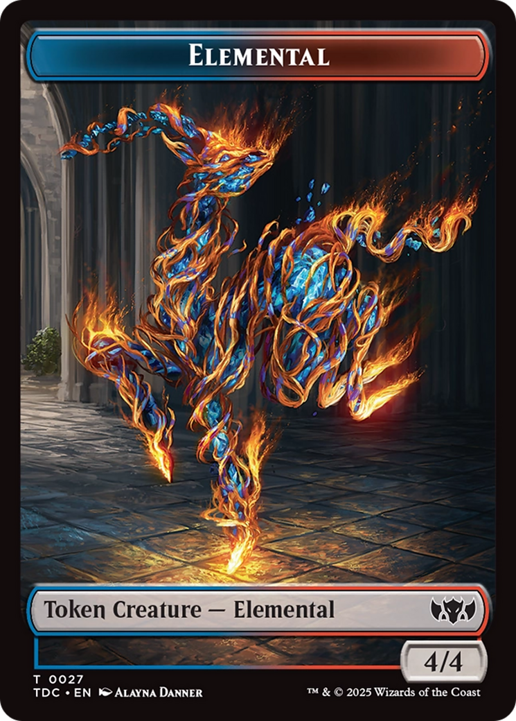 Elemental (0027) // Monk Double-Sided Token [Tarkir: Dragonstorm Commander Tokens] | Gaming Infinity