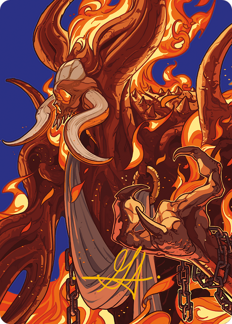 Phlage, Titan of Fire's Fury Art Card (Gold-Stamped Signature) [Modern Horizons 3 Art Series] | Gaming Infinity