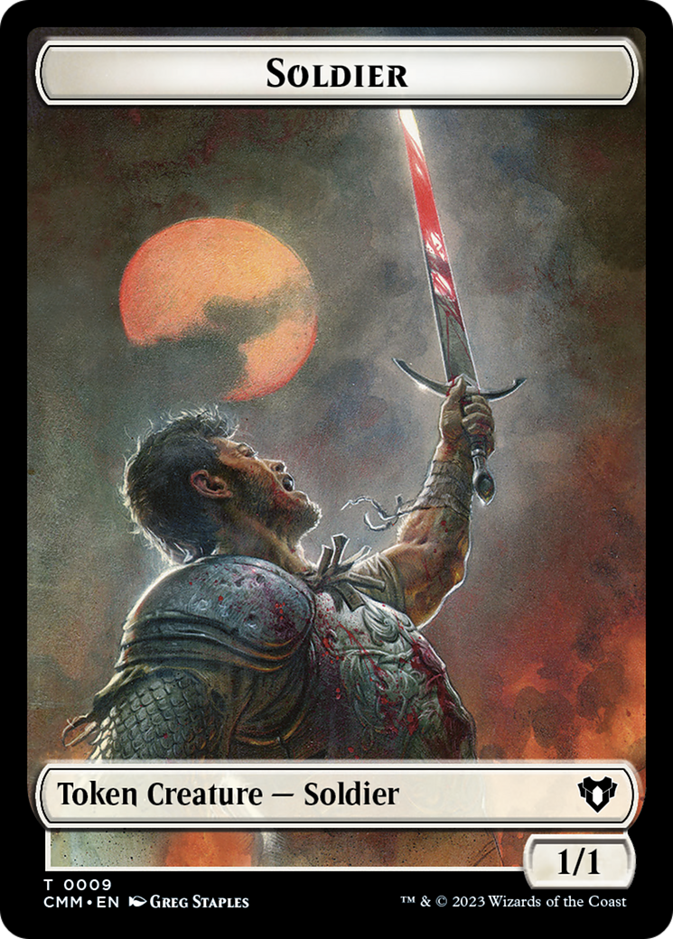 Soldier // Elephant Double-Sided Token [Commander Masters Tokens] | Gaming Infinity