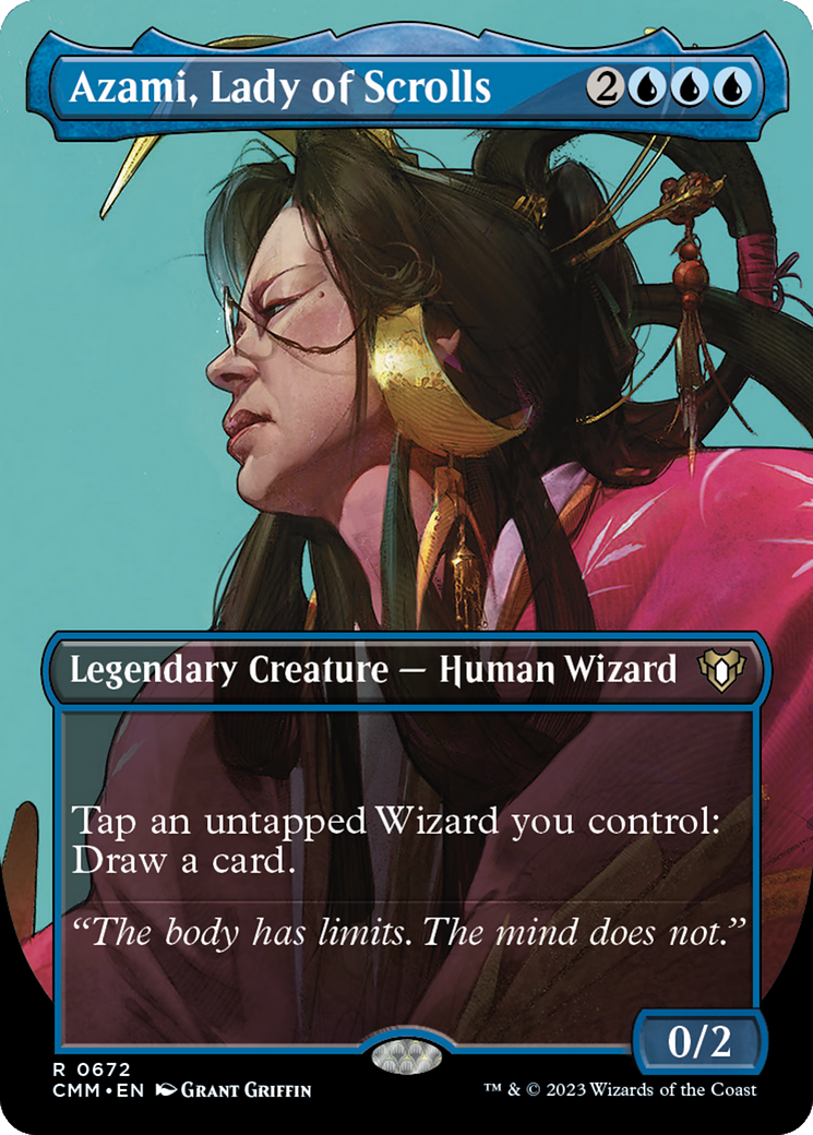 Azami, Lady of Scrolls (Borderless Profile) [Commander Masters] | Gaming Infinity