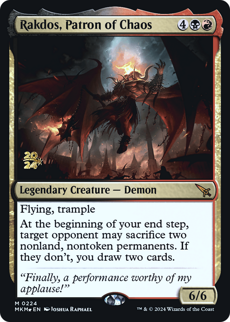 Rakdos, Patron of Chaos [Murders at Karlov Manor Prerelease Promos] | Gaming Infinity