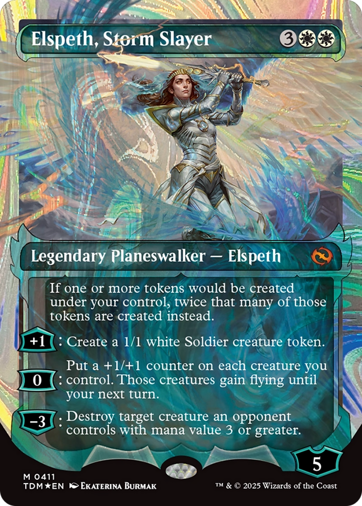 Elspeth, Storm Slayer (Showcase) (Halo Foil) [Tarkir: Dragonstorm] | Gaming Infinity