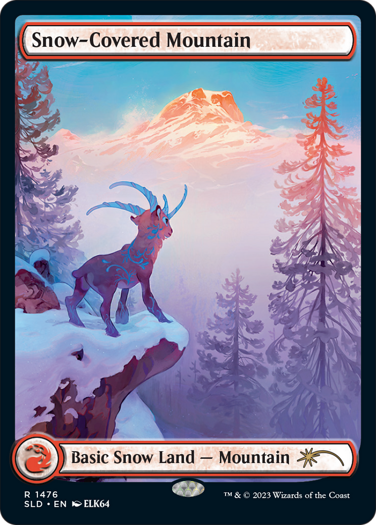 Snow-Covered Mountain (1476) (Rainbow Foil) [Secret Lair Drop Series] | Gaming Infinity