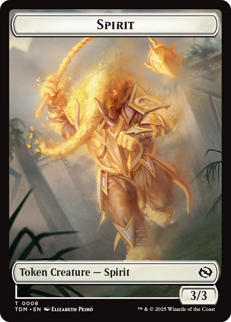 Spirit (0008) // Spirit (0009) Double-Sided Token [Tarkir: Dragonstorm Tokens] | Gaming Infinity