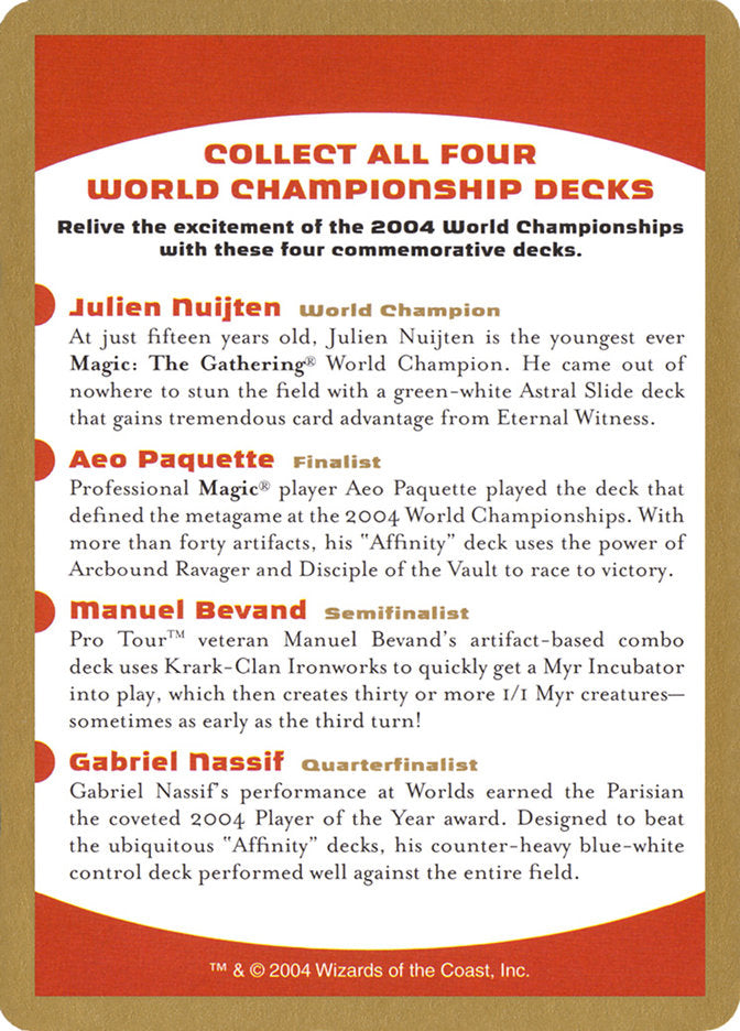 2004 World Championships Ad [World Championship Decks 2004] | Gaming Infinity