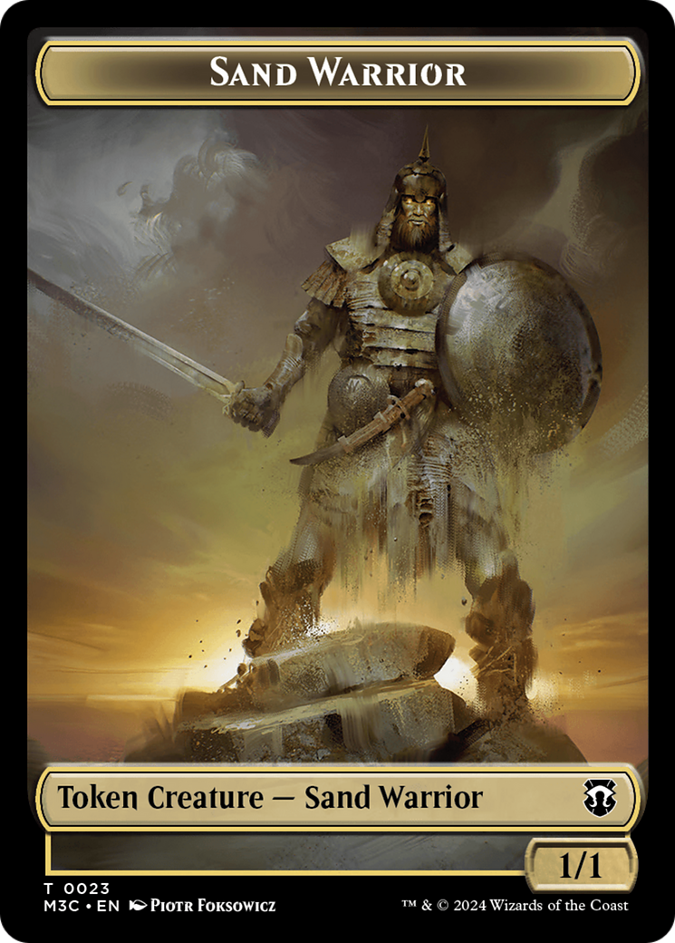 Marit Lage (Ripple Foil) // Sand Warrior Double-Sided Token [Modern Horizons 3 Commander Tokens] | Gaming Infinity