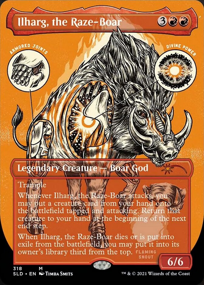 Ilharg, the Raze-Boar (Borderless Foil Etched) [Secret Lair Drop Series] | Gaming Infinity