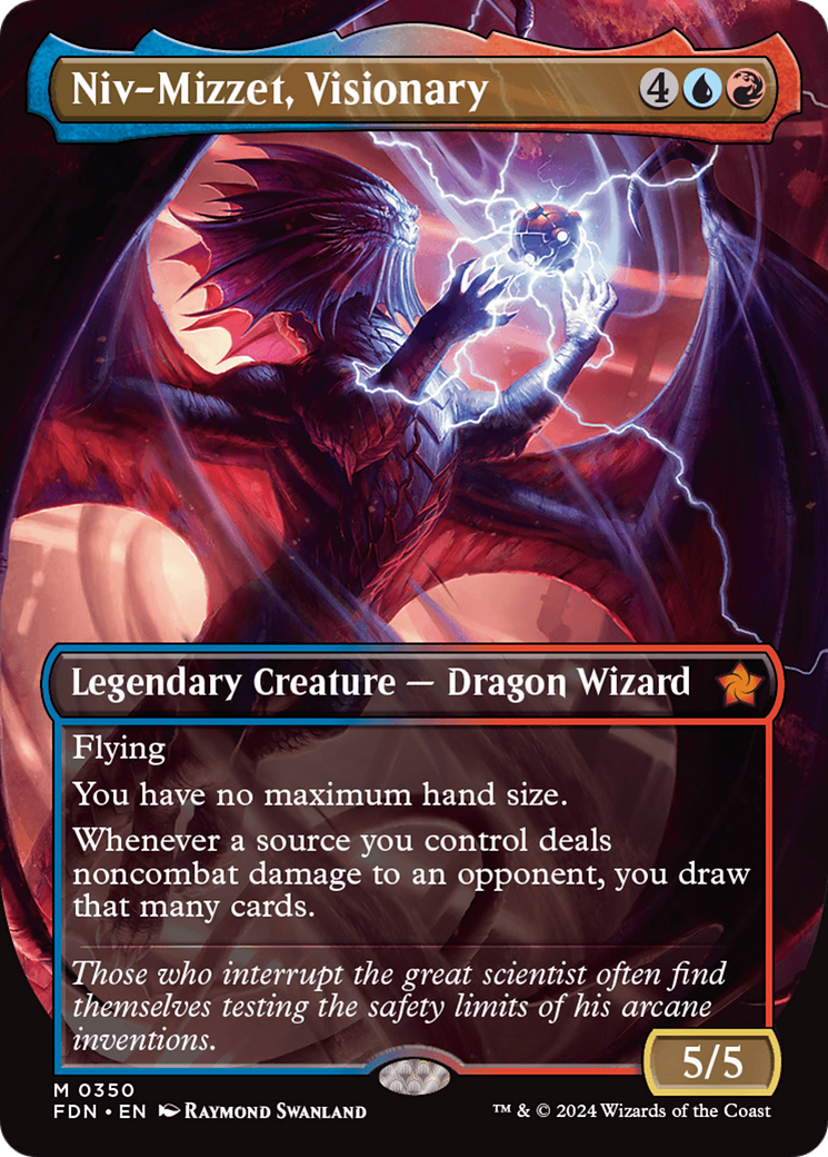 Niv-Mizzet, Visionary (Borderless) [Foundations] | Gaming Infinity