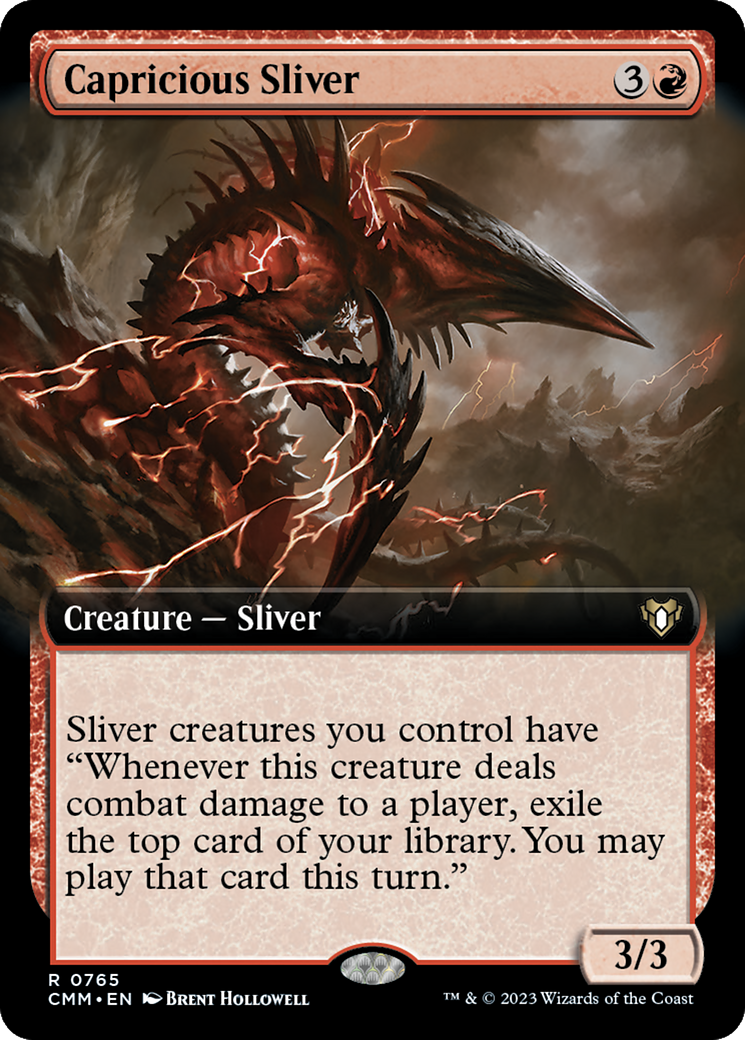 Capricious Sliver (Extended Art) [Commander Masters] | Gaming Infinity
