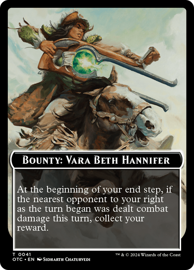 Bounty: Vara Beth Hannifer // Bounty Rules Double-Sided Token [Outlaws of Thunder Junction Commander Tokens] | Gaming Infinity