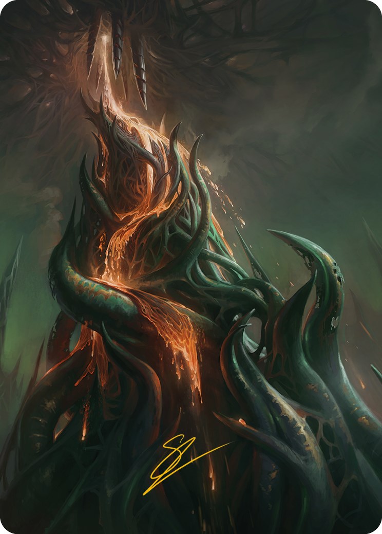 Copperline Gorge Art Card (Gold-Stamped Signature) [Phyrexia: All Will Be One Art Series] | Gaming Infinity