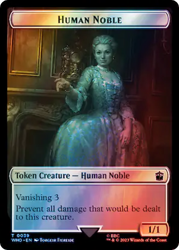 Human Noble // Treasure (0063) Double-Sided Token (Surge Foil) [Doctor Who Tokens] | Gaming Infinity