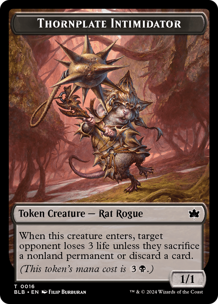 Otter // Thornplate Intimidator Double-Sided Token [Bloomburrow Tokens] | Gaming Infinity