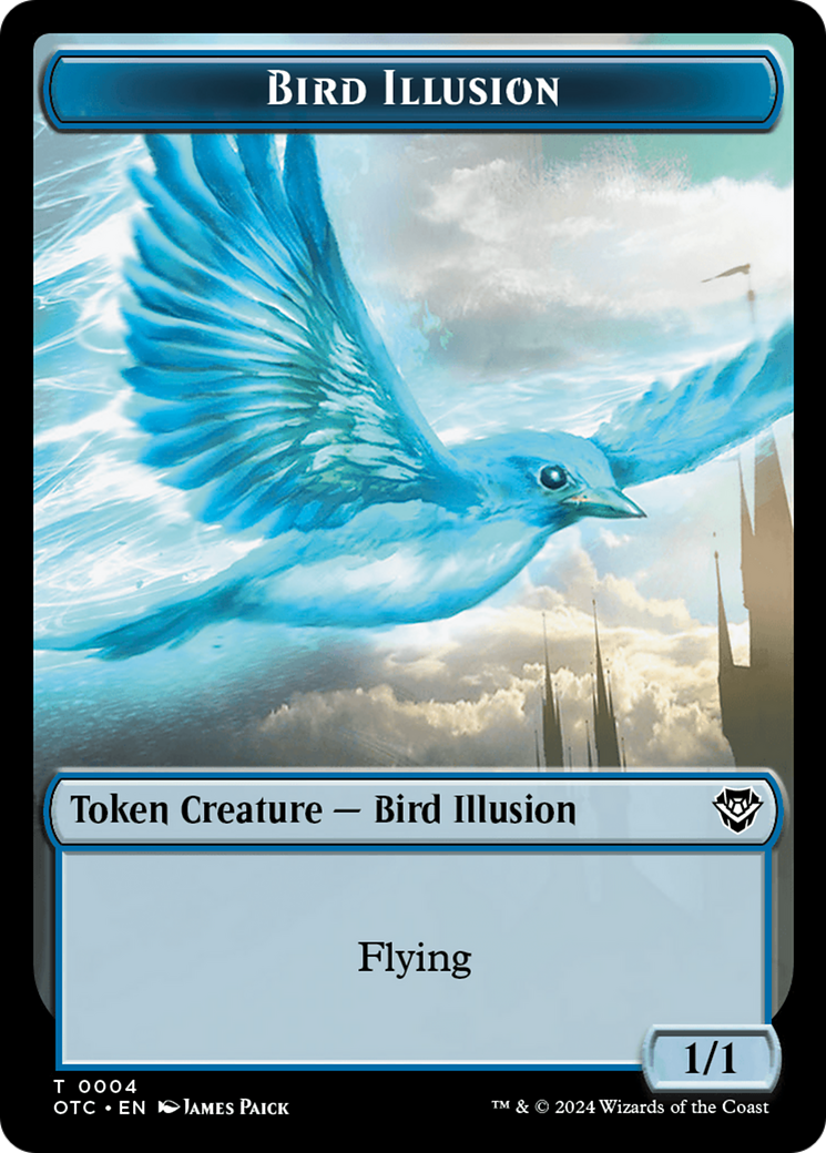 Dragon Elemental // Bird Illusion Double-Sided Token [Outlaws of Thunder Junction Commander Tokens] | Gaming Infinity