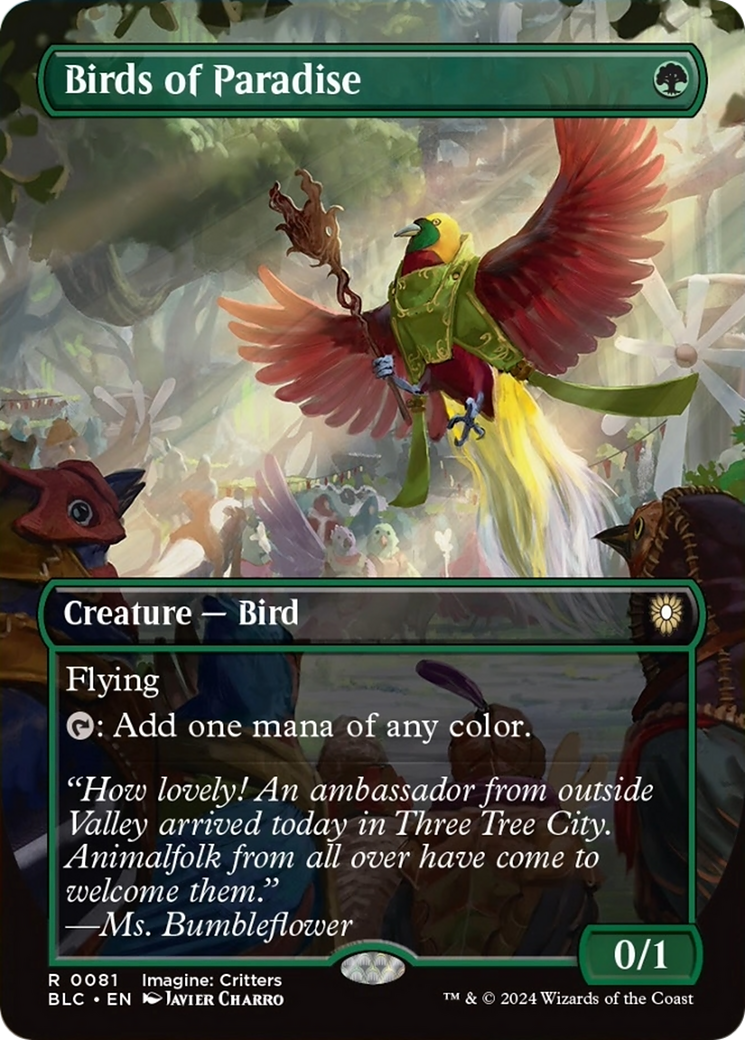 Birds of Paradise (Borderless) [Bloomburrow Commander] | Gaming Infinity