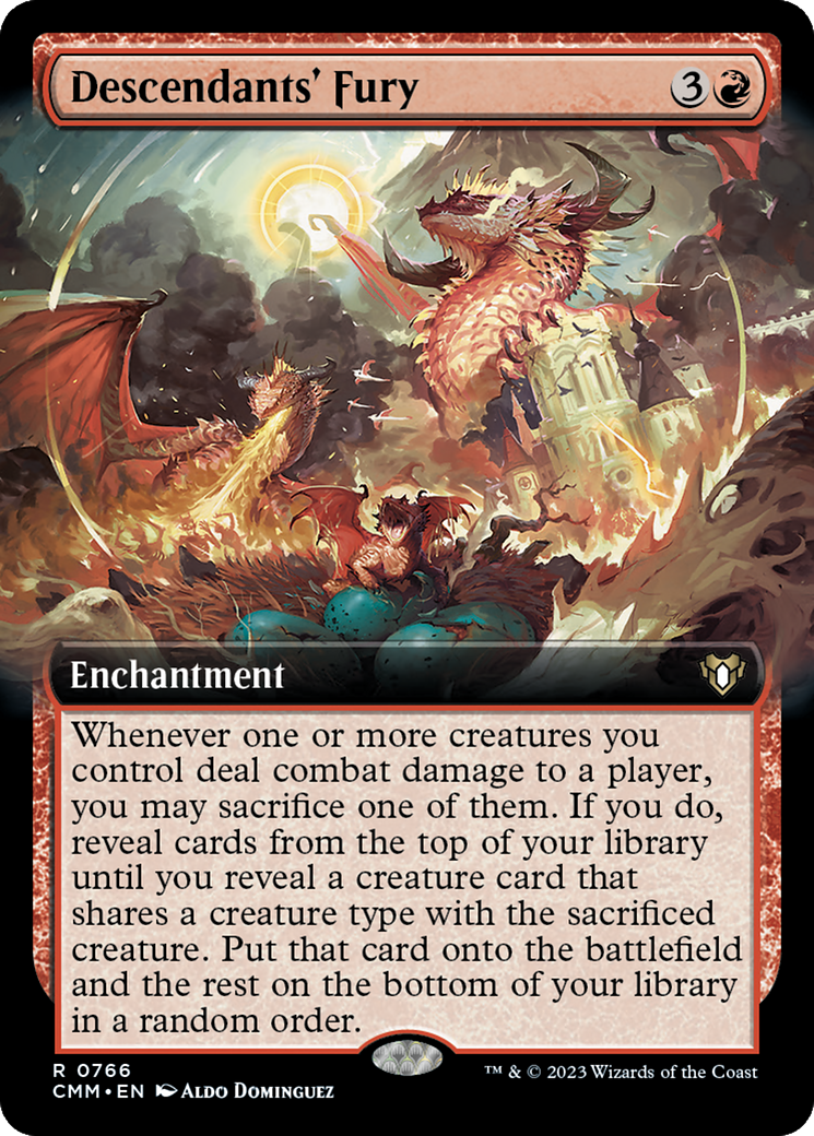 Descendants' Fury (Extended Art) [Commander Masters] | Gaming Infinity