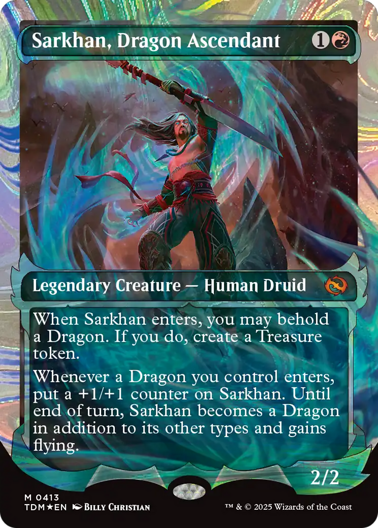 Sarkhan, Dragon Ascendant (0413) (Showcase) (Halo Foil) [Tarkir: Dragonstorm] | Gaming Infinity