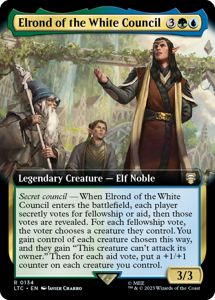 Elrond of the White Council (Extended Art) [The Lord of the Rings: Tales of Middle-Earth Commander] | Gaming Infinity