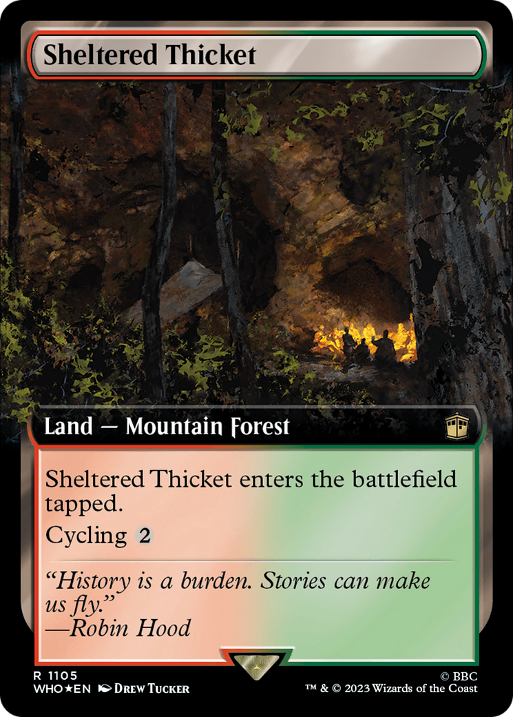 Sheltered Thicket (Extended Art) (Surge Foil) [Doctor Who] | Gaming Infinity