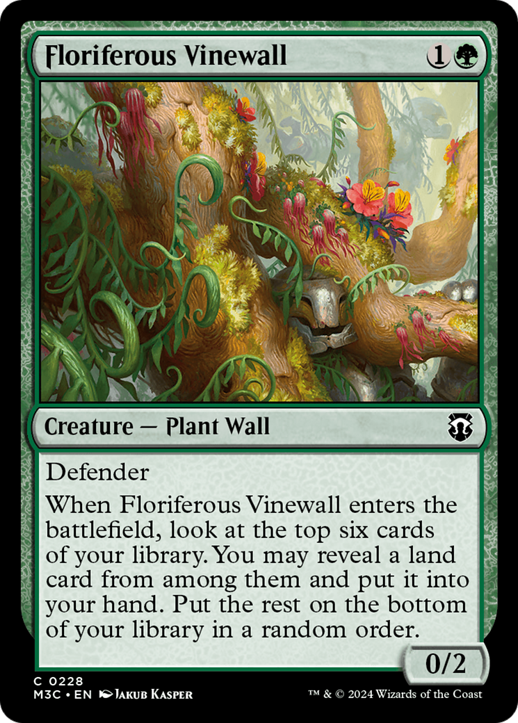 Floriferous Vinewall (Ripple Foil) [Modern Horizons 3 Commander] | Gaming Infinity