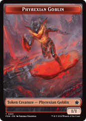 Cat (0027) // Phyrexian Goblin Double-Sided Token [Foundations Tokens] | Gaming Infinity