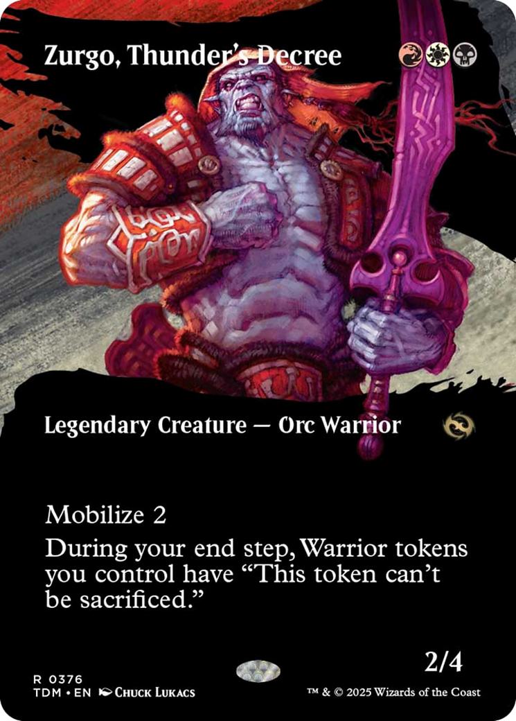 Zurgo, Thunder's Decree (Borderless) [Tarkir: Dragonstorm] | Gaming Infinity