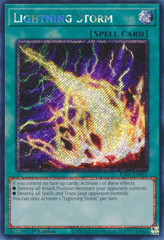Lightning Storm [RA01-EN061] Platinum Secret Rare | Gaming Infinity
